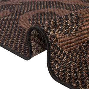 Chocolate Brown 3' 3 x 5' 3 Outdoor Botanical Rectangle Area Rug Weather Resistant for Patio, Deck, Terrace, Balcony, Porch Polypropylene Garden Floral Tropical Carpet for Sale at Rug Engine