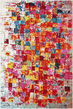 Multicolor 6' 1 x 9' Estrella Rectangle Area Rug 100% Polypropylene Non-Shedding Stain Resistant Carpet Colorful Modern Abstract Design Easy Clean for Home Decor for Sale at Rug Engine