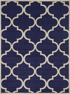 Navy Blue 10' x 13' 1 Trellis Rectangle Area Rug