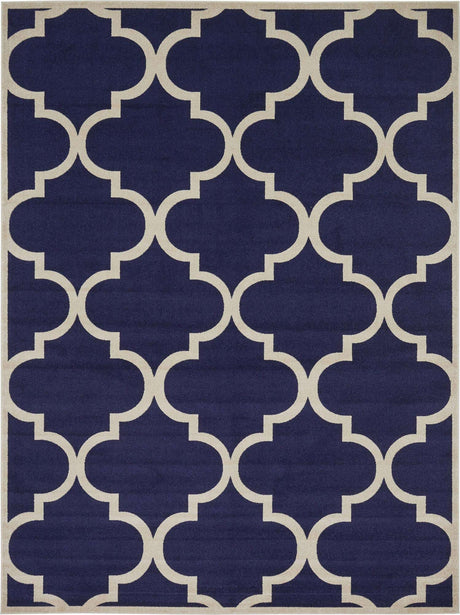 Navy Blue 10' x 13' 1 Trellis Rectangle Area Rug