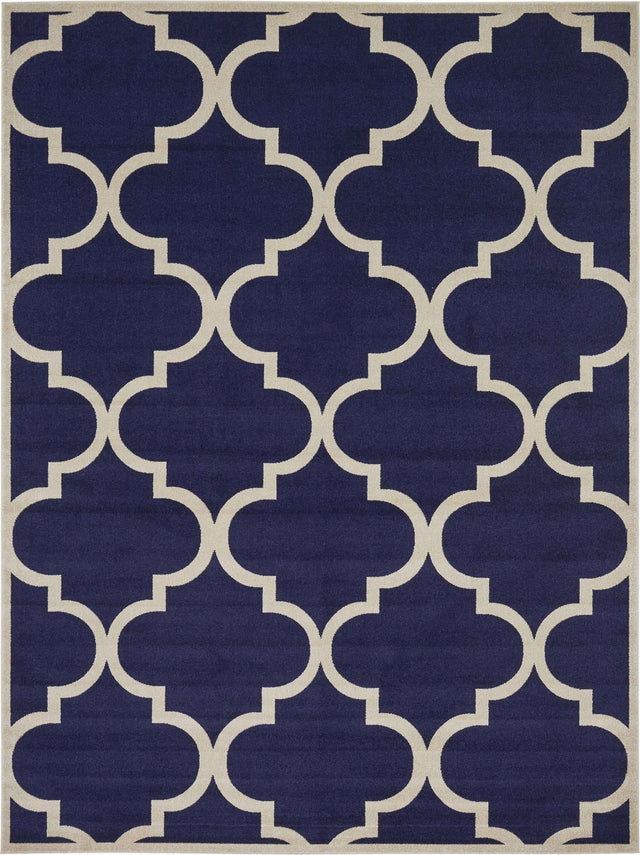Navy Blue 10' x 13' 1 Trellis Rectangle Area Rug