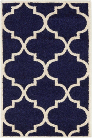 Navy Blue 2' x 3' 1 Trellis Rectangle Area Rug