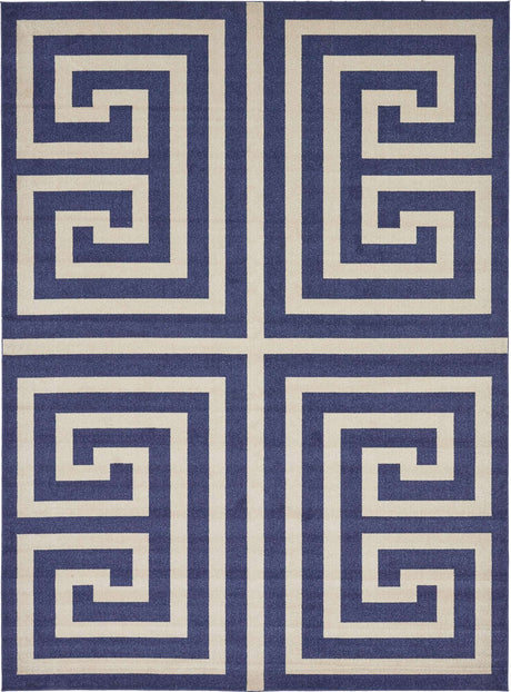 Navy Blue 10' x 13' 1 Athens Rectangle Area Rug 100% Polypropylene With Cotton Backing Easy Clean Indoor Living Dining Room Bedroom Office Carpet for Sale at Rug Engine