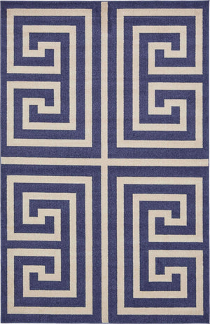 Navy Blue 6' 1 x 9' Athens Rectangle Area Rug 100% Polypropylene With Cotton Backing Easy Clean Indoor Living Dining Room Bedroom Office Carpet for Sale at Rug Engine