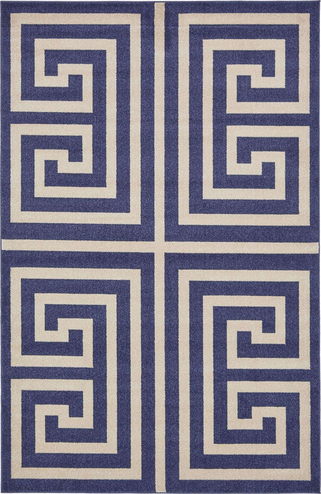 Navy Blue 6' 1 x 9' Athens Rectangle Area Rug 100% Polypropylene With Cotton Backing Easy Clean Indoor Living Dining Room Bedroom Office Carpet for Sale at Rug Engine