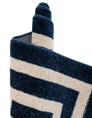 Navy Blue 7' 10 x 7' 10 Athens Square Area Rug 100% Polypropylene With Cotton Backing Easy Clean Indoor Living Dining Room Bedroom Office Carpet for Sale at Rug Engine