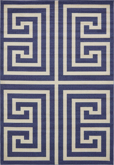 Navy Blue 7' 10 x 11' Athens Rectangle Area Rug 100% Polypropylene With Cotton Backing Easy Clean Indoor Living Dining Room Bedroom Office Carpet for Sale at Rug Engine