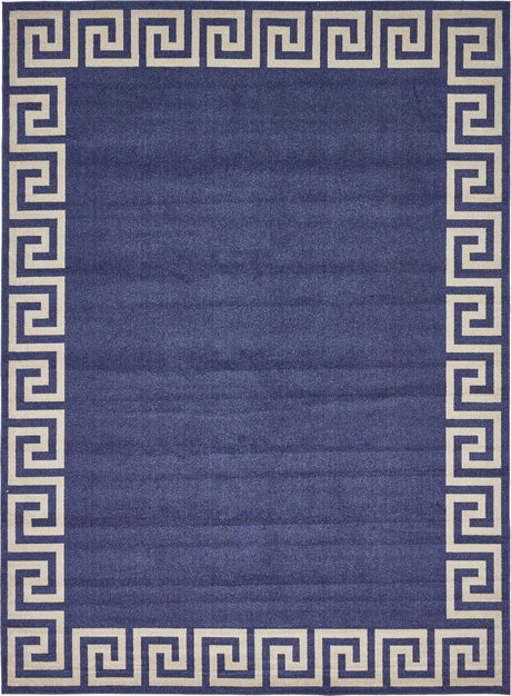 Navy Blue 10' x 13' 1 Athens Rectangle Area Rug 100% Polypropylene With Cotton Backing Easy Clean Indoor Living Dining Room Bedroom Office Carpet for Sale at Rug Engine