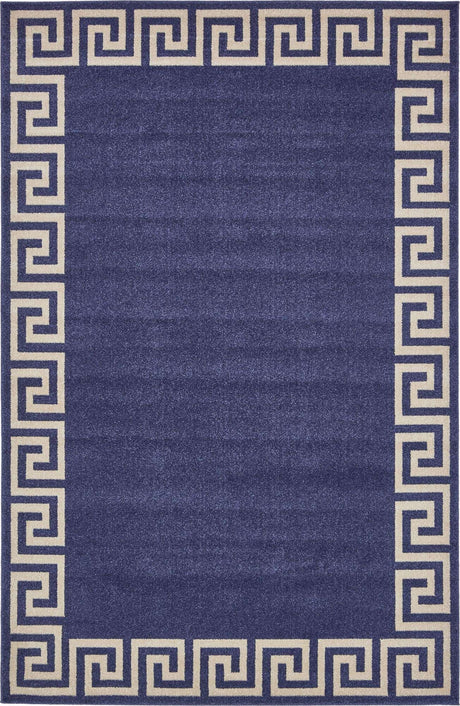 Navy Blue 6' 1 x 9' Athens Rectangle Area Rug 100% Polypropylene With Cotton Backing Easy Clean Indoor Living Dining Room Bedroom Office Carpet for Sale at Rug Engine