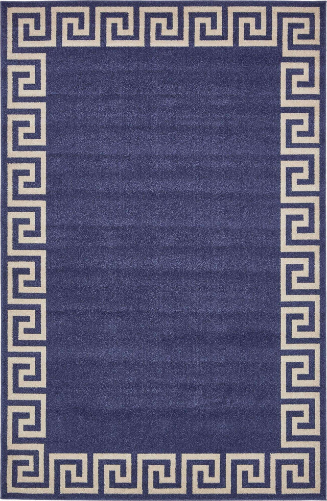 Navy Blue 6' 1 x 9' Athens Rectangle Area Rug 100% Polypropylene With Cotton Backing Easy Clean Indoor Living Dining Room Bedroom Office Carpet for Sale at Rug Engine
