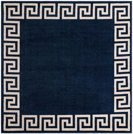 Navy Blue 7' 10 x 7' 10 Athens Square Area Rug 100% Polypropylene With Cotton Backing Easy Clean Indoor Living Dining Room Bedroom Office Carpet for Sale at Rug Engine