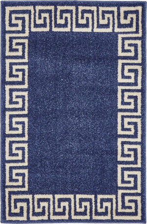 Navy Blue 2' x 3' 1 Athens Rectangle Area Rug 100% Polypropylene With Cotton Backing Easy Clean Indoor Living Dining Room Bedroom Office Carpet for Sale at Rug Engine