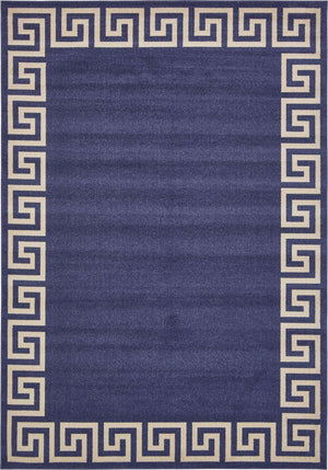 Navy Blue 7' 10 x 11' Athens Rectangle Area Rug 100% Polypropylene With Cotton Backing Easy Clean Indoor Living Dining Room Bedroom Office Carpet for Sale at Rug Engine