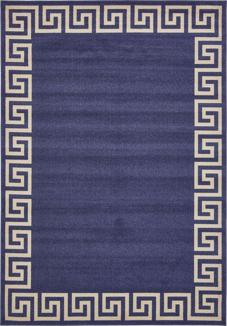 Navy Blue 7' 10 x 11' Athens Rectangle Area Rug 100% Polypropylene With Cotton Backing Easy Clean Indoor Living Dining Room Bedroom Office Carpet for Sale at Rug Engine