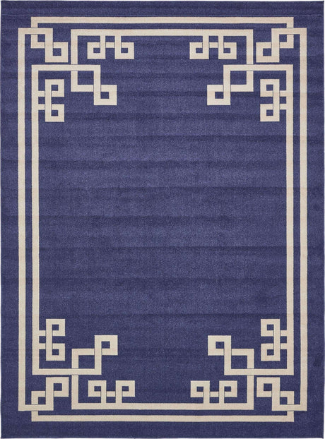 Dark Blue 10' x 13' 1 Athens Rectangle Area Rug 100% Polypropylene With Cotton Backing Easy Clean Indoor Living Dining Room Bedroom Office Carpet for Sale at Rug Engine