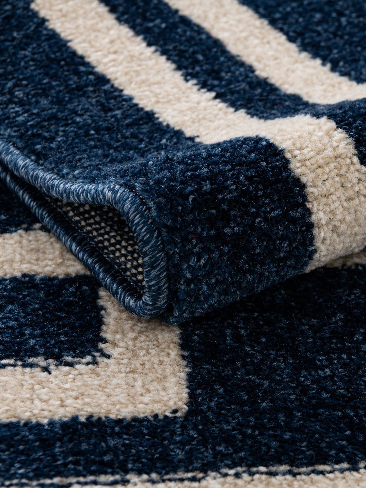 Dark Blue 6' 1 x 6' 1 Athens Round Area Rug 100% Polypropylene With Cotton Backing Easy Clean Indoor Living Dining Room Bedroom Office Carpet for Sale at Rug Engine