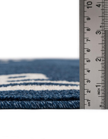 Dark Blue 7' 1 x 10' Athens Rectangle Area Rug 100% Polypropylene With Cotton Backing Easy Clean Indoor Living Dining Room Bedroom Office Carpet for Sale at Rug Engine