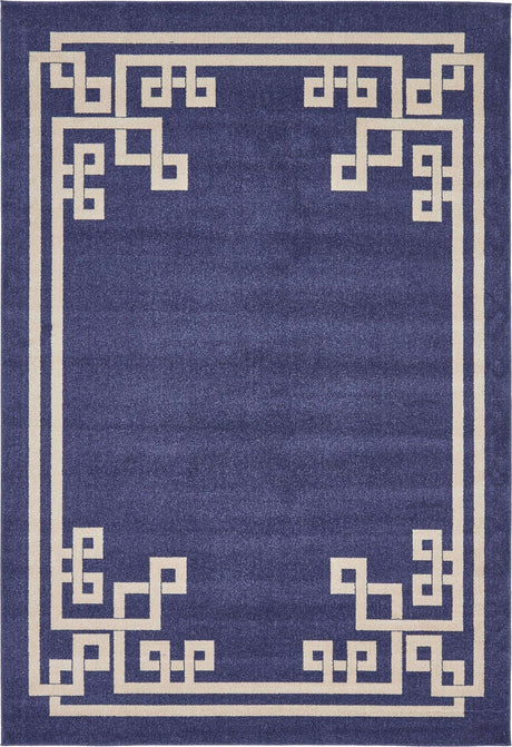 Dark Blue 7' 1 x 10' Athens Rectangle Area Rug 100% Polypropylene With Cotton Backing Easy Clean Indoor Living Dining Room Bedroom Office Carpet for Sale at Rug Engine