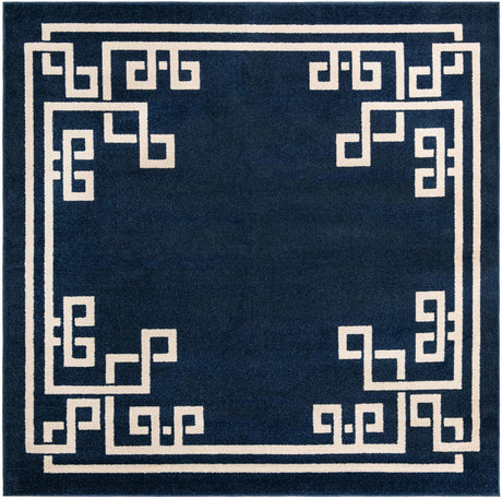 Dark Blue 7' 10 x 7' 10 Athens Square Area Rug 100% Polypropylene With Cotton Backing Easy Clean Indoor Living Dining Room Bedroom Office Carpet for Sale at Rug Engine