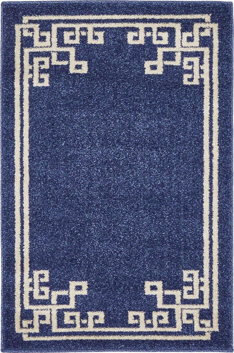 Dark Blue 2' x 3' 1 Athens Rectangle Area Rug 100% Polypropylene With Cotton Backing Easy Clean Indoor Living Dining Room Bedroom Office Carpet for Sale at Rug Engine