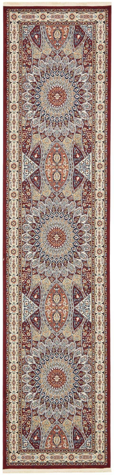 Burgundy 2' 11 x 13' 1 Narenj Runner Area Rug 85% Polypropylene & 15% Polyester Traditional Classic Carpet for Living, Dining, Bedrooms, Office for Sale at Rug Engine