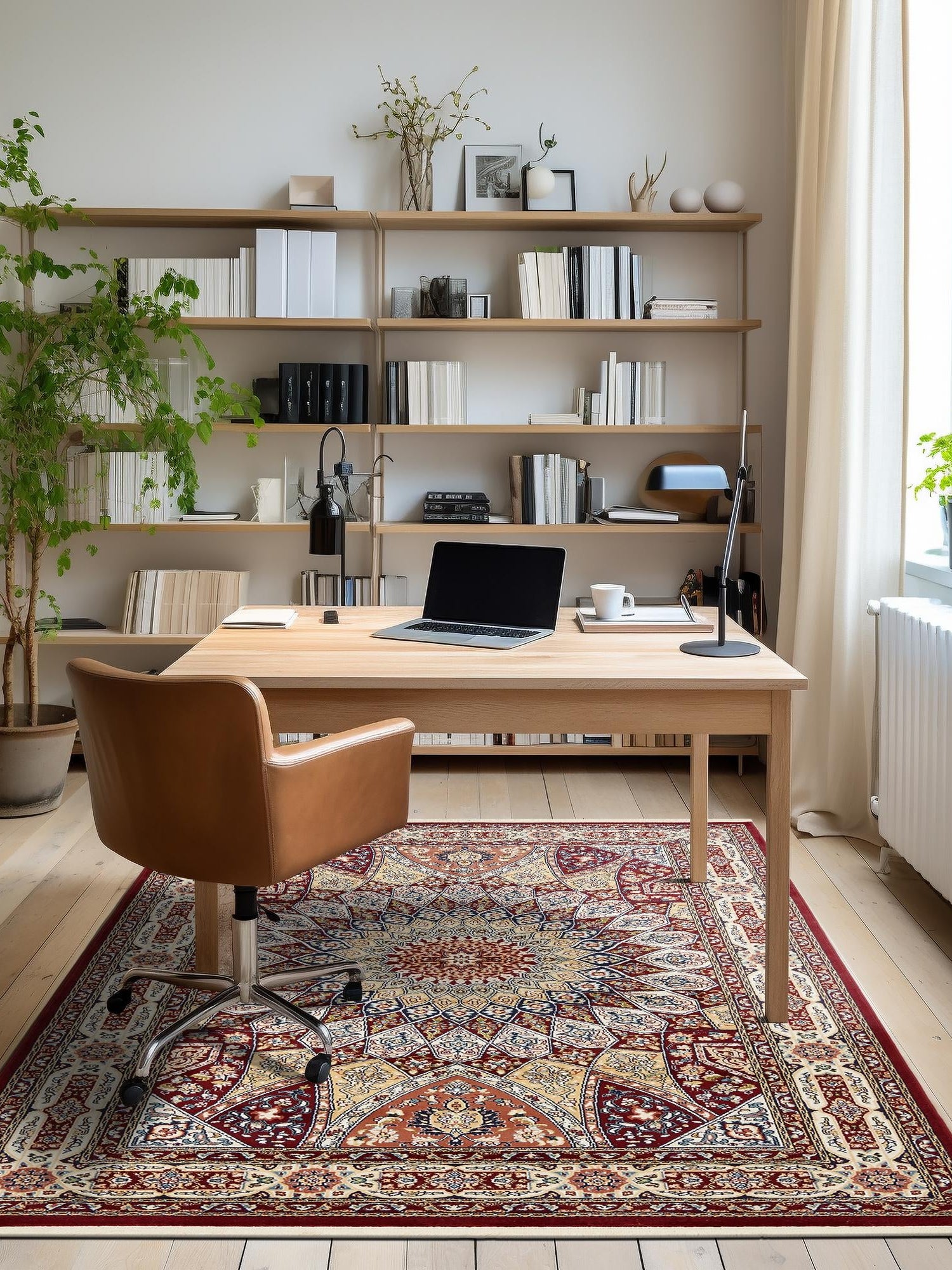 Burgundy 10' x 13' Narenj Rectangle Area Rug 85% Polypropylene & 15% Polyester Traditional Classic Carpet for Living, Dining, Bedrooms, Office for Sale at Rug Engine