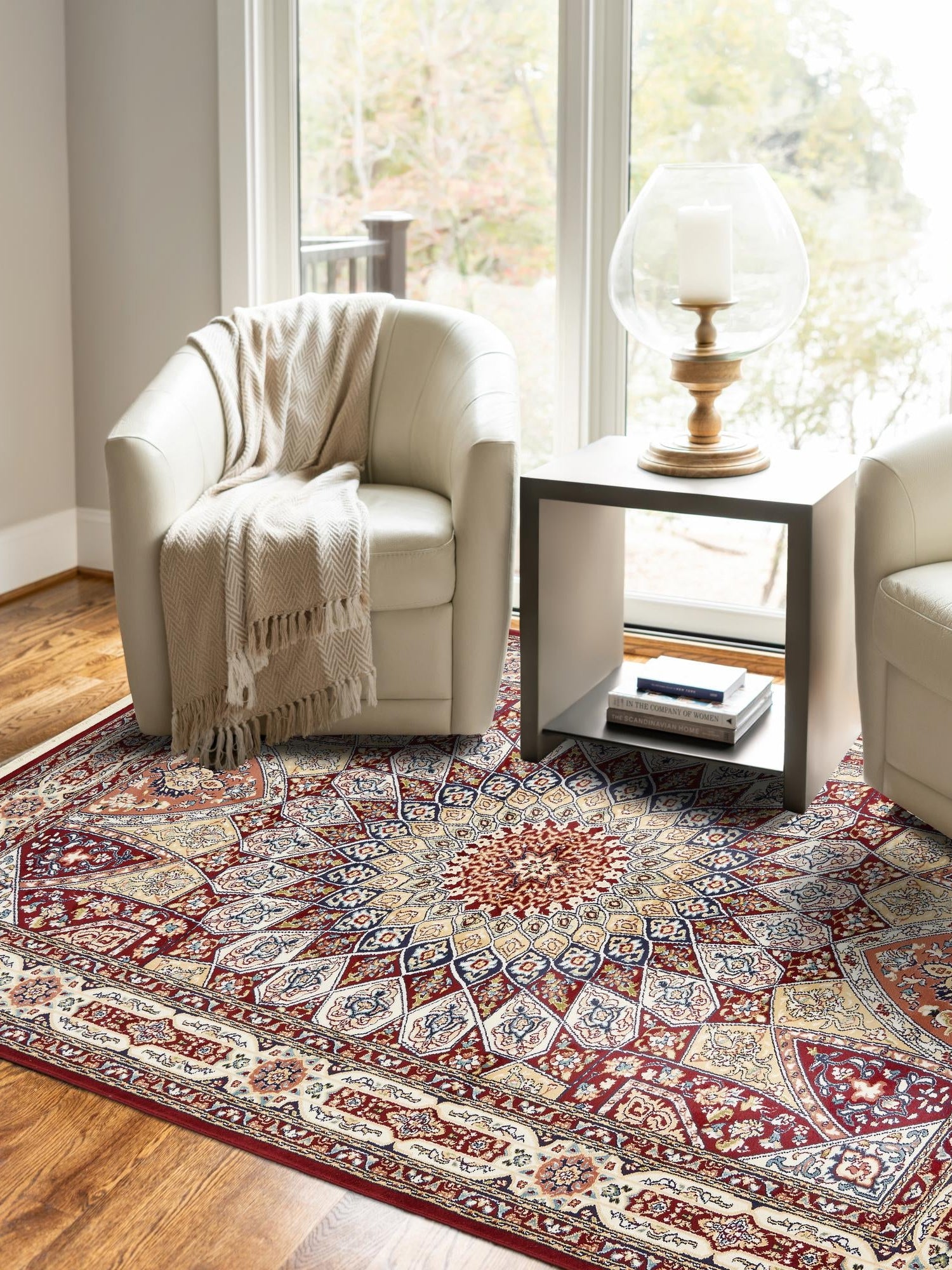 Burgundy 10' x 13' Narenj Rectangle Area Rug 85% Polypropylene & 15% Polyester Traditional Classic Carpet for Living, Dining, Bedrooms, Office for Sale at Rug Engine