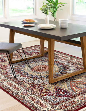 Burgundy 3' 1 x 5' 3 Narenj Rectangle Area Rug 85% Polypropylene & 15% Polyester Traditional Classic Carpet for Living, Dining, Bedrooms, Office for Sale at Rug Engine