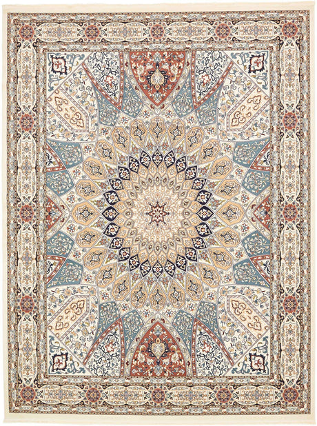 Ivory 10' x 13' Narenj Rectangle Area Rug 85% Polypropylene & 15% Polyester Traditional Classic Carpet for Living, Dining, Bedrooms, Office for Sale at Rug Engine
