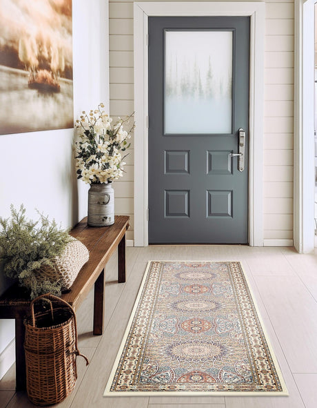 Ivory 2' 11 x 13' 1 Narenj Runner Area Rug 85% Polypropylene & 15% Polyester Traditional Classic Carpet for Living, Dining, Bedrooms, Office for Sale at Rug Engine