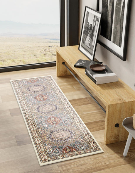 Ivory 2' 11 x 13' 1 Narenj Runner Area Rug 85% Polypropylene & 15% Polyester Traditional Classic Carpet for Living, Dining, Bedrooms, Office for Sale at Rug Engine