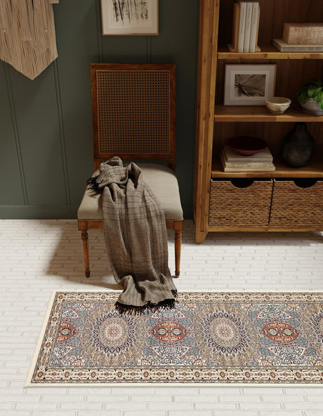 Ivory 2' 11 x 13' 1 Narenj Runner Area Rug 85% Polypropylene & 15% Polyester Traditional Classic Carpet for Living, Dining, Bedrooms, Office for Sale at Rug Engine
