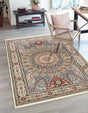 Ivory 7' 10 x 10' Narenj Rectangle Area Rug 85% Polypropylene & 15% Polyester Traditional Classic Carpet for Living, Dining, Bedrooms, Office for Sale at Rug Engine