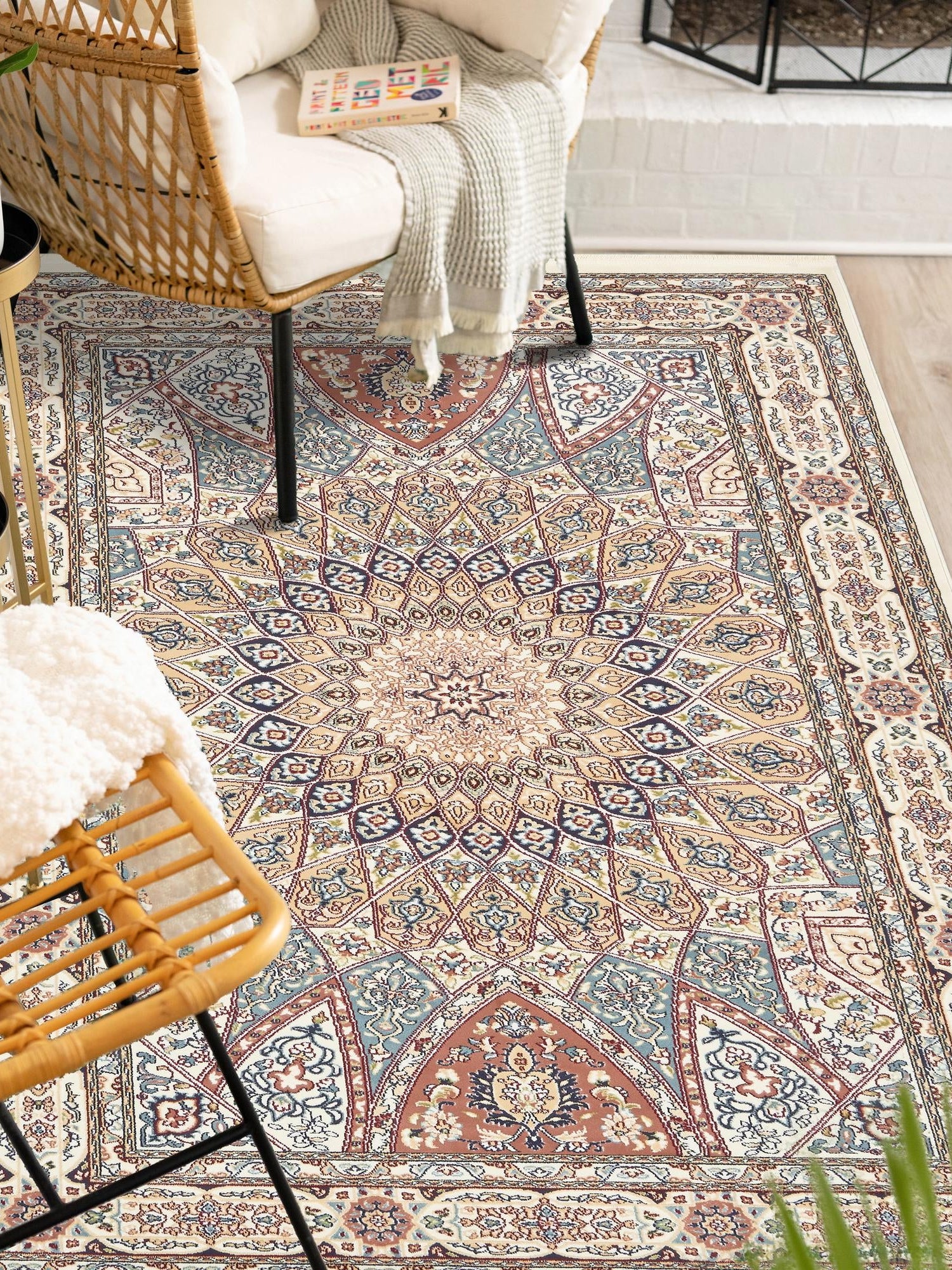 Ivory 3' 1 x 5' 3 Narenj Rectangle Area Rug 85% Polypropylene & 15% Polyester Traditional Classic Carpet for Living, Dining, Bedrooms, Office for Sale at Rug Engine