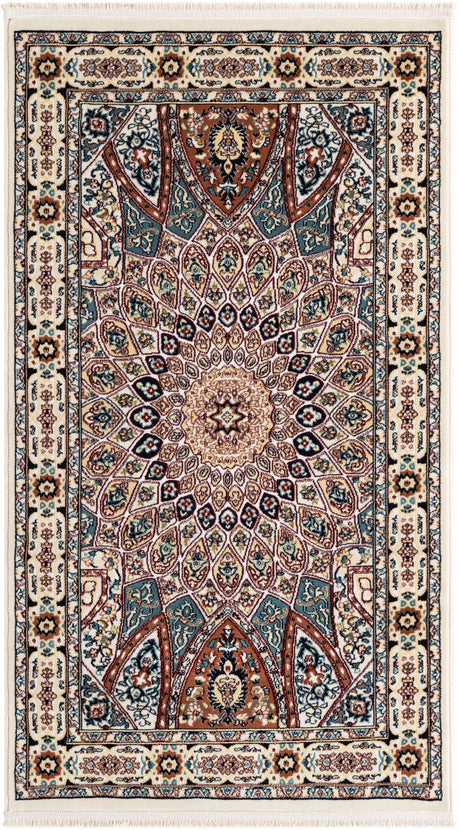 Ivory 3' 1 x 5' 3 Narenj Rectangle Area Rug 85% Polypropylene & 15% Polyester Traditional Classic Carpet for Living, Dining, Bedrooms, Office for Sale at Rug Engine