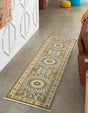Green 2' 11 x 13' 1 Narenj Runner Area Rug 85% Polypropylene & 15% Polyester Traditional Classic Carpet for Living, Dining, Bedrooms, Office for Sale at Rug Engine
