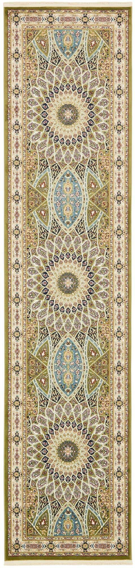 Green 2' 11 x 13' 1 Narenj Runner Area Rug 85% Polypropylene & 15% Polyester Traditional Classic Carpet for Living, Dining, Bedrooms, Office for Sale at Rug Engine