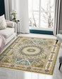 Green 10' x 13' Narenj Rectangle Area Rug 85% Polypropylene & 15% Polyester Traditional Classic Carpet for Living, Dining, Bedrooms, Office for Sale at Rug Engine