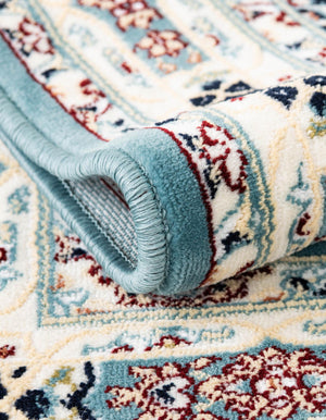 Blue 7' 1 x 10' Narenj Rectangle Area Rug 85% Polypropylene & 15% Polyester Traditional Classic Carpet for Living, Dining, Bedrooms, Office for Sale at Rug Engine
