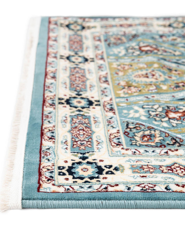 Blue 7' 1 x 10' Narenj Rectangle Area Rug 85% Polypropylene & 15% Polyester Traditional Classic Carpet for Living, Dining, Bedrooms, Office for Sale at Rug Engine