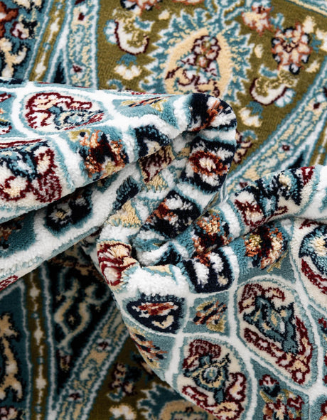 Blue 7' 1 x 10' Narenj Rectangle Area Rug 85% Polypropylene & 15% Polyester Traditional Classic Carpet for Living, Dining, Bedrooms, Office for Sale at Rug Engine