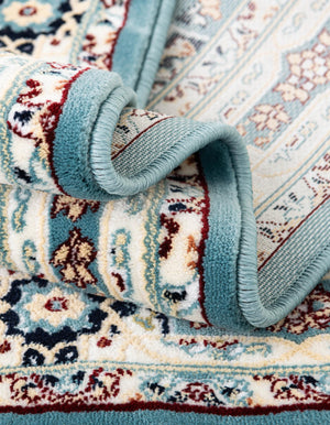 Blue 7' 1 x 10' Narenj Rectangle Area Rug 85% Polypropylene & 15% Polyester Traditional Classic Carpet for Living, Dining, Bedrooms, Office for Sale at Rug Engine