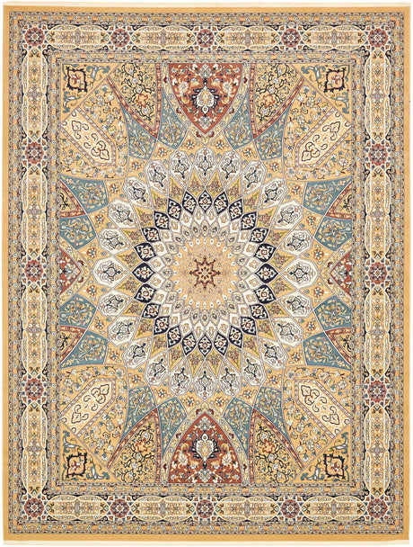Beige 10' x 13' 1 Narenj Rectangle Area Rug 85% Polypropylene & 15% Polyester Traditional Classic Carpet for Living, Dining, Bedrooms, Office for Sale at Rug Engine