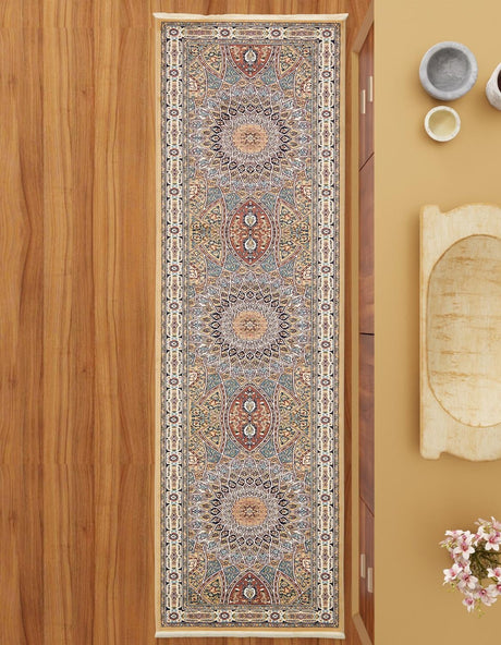 Beige 2' 11 x 13' 1 Narenj Runner Area Rug 85% Polypropylene & 15% Polyester Traditional Classic Carpet for Living, Dining, Bedrooms, Office for Sale at Rug Engine
