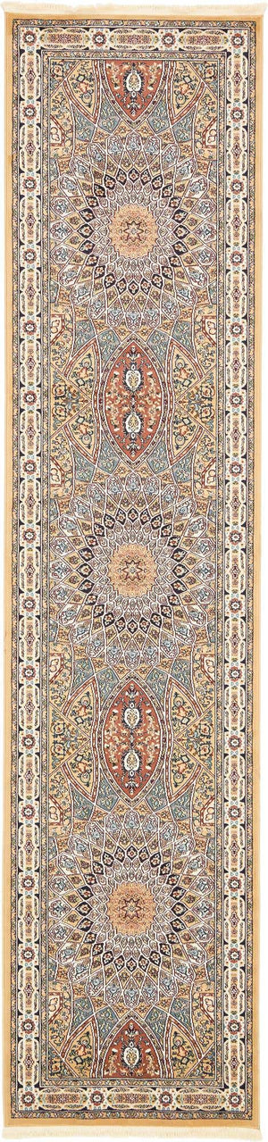 Beige 2' 11 x 13' 1 Narenj Runner Area Rug 85% Polypropylene & 15% Polyester Traditional Classic Carpet for Living, Dining, Bedrooms, Office for Sale at Rug Engine