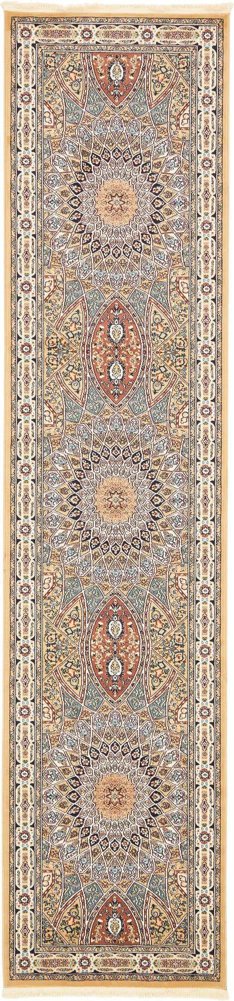Beige 2' 11 x 13' 1 Narenj Runner Area Rug 85% Polypropylene & 15% Polyester Traditional Classic Carpet for Living, Dining, Bedrooms, Office for Sale at Rug Engine