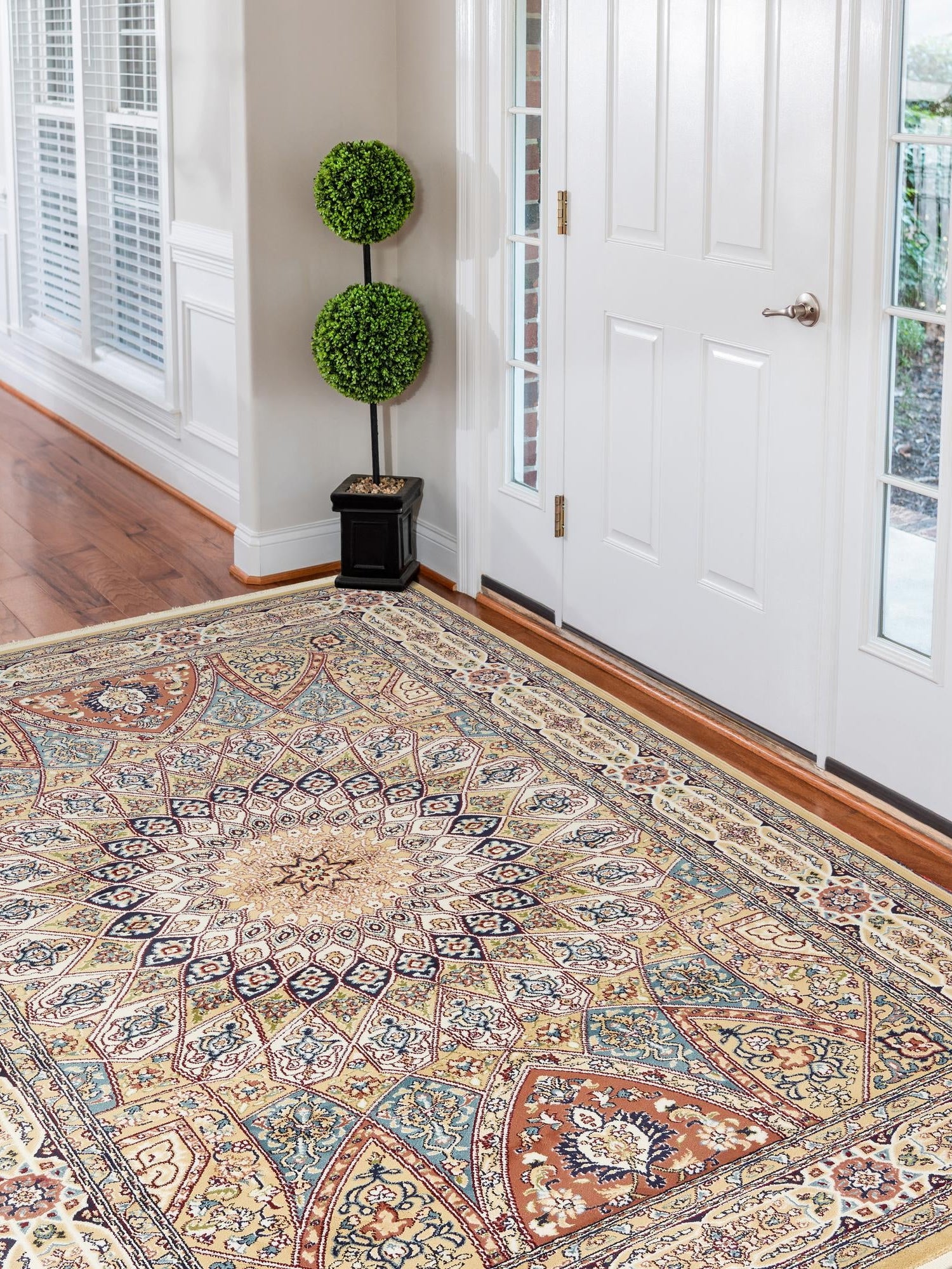 Beige 10' x 13' 1 Narenj Rectangle Area Rug 85% Polypropylene & 15% Polyester Traditional Classic Carpet for Living, Dining, Bedrooms, Office for Sale at Rug Engine