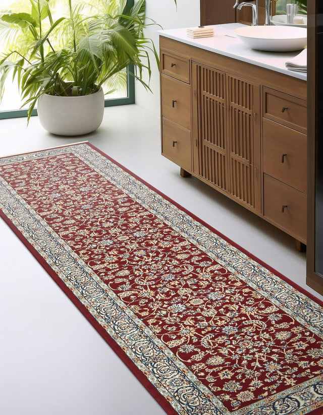 Burgundy 2' 11 x 13' 1 Narenj Runner Area Rug 85% Polypropylene & 15% Polyester Traditional Classic Carpet for Living, Dining, Bedrooms, Office for Sale at Rug Engine