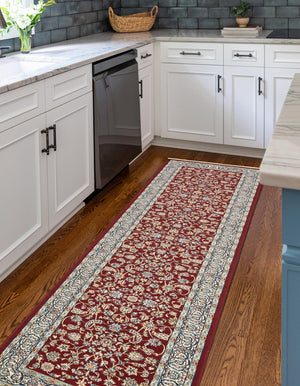 Burgundy 2' 11 x 13' 1 Narenj Runner Area Rug 85% Polypropylene & 15% Polyester Traditional Classic Carpet for Living, Dining, Bedrooms, Office for Sale at Rug Engine
