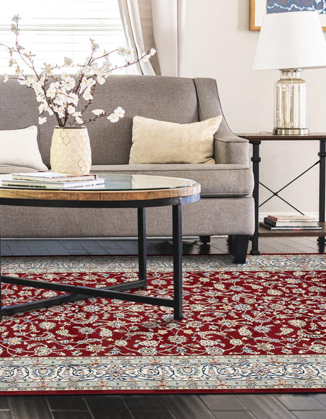 Burgundy 3' 1 x 5' 3 Narenj Rectangle Area Rug 85% Polypropylene & 15% Polyester Traditional Classic Carpet for Living, Dining, Bedrooms, Office for Sale at Rug Engine